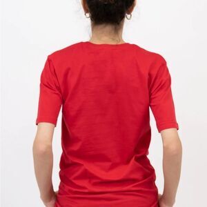 Anthropologie t.La Red Short Sleeve Tee